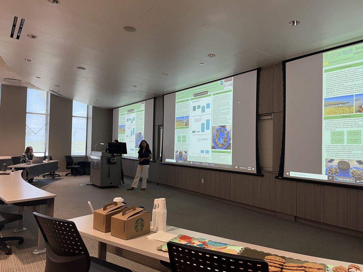 Proud mentor moment 🥺 

Gabby’s summer REU internship with us <a href="/AggiesByTheSea/">Texas A&M Galveston 👍🌊</a> has come to a close and it couldn’t have ended in a better way. She was able to present on how infauna facilitate Spartina alterniflora in a Mesocosm! 
#MarshGirl #ThatsMyMentee