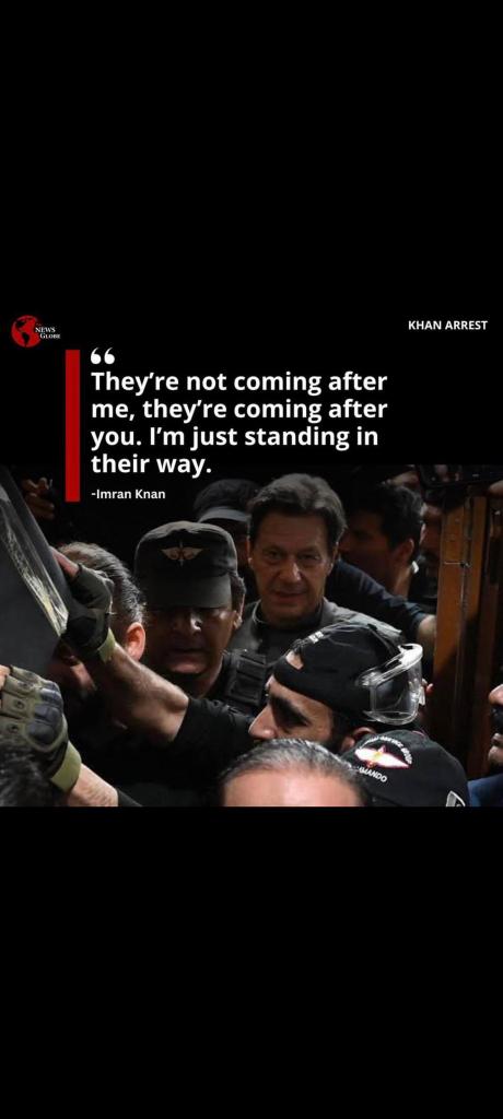 They're not coming after me they're coming after you. I'm just standing in their way. Imran Khan
<a href="/TeamPakPower/">Team Pakistan Power</a>
#عمران_خان_کی_گرفتاری_نامنظور