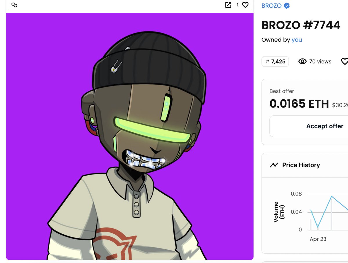 We just got this dope @BrozoNFT with the pushingp background. Its gonna be raffle between all the people who is minting today at our mint party. Thank you all for your support. 🍦🟪 Link mint is here: autominter.com/mint/62c08c8e2…