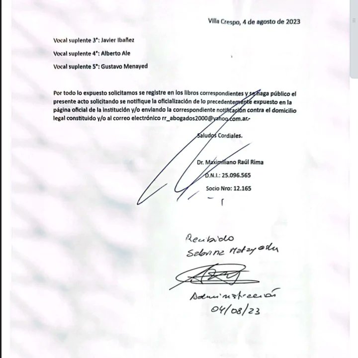 12deoctubrecaa's tweet photo. Presentamos ante la Comisión Directiva del Club la notificación de nuestro cambio de nombre, domicilio y renovación de las autoridades. (+) https://t.co/jKtsC7QvWR