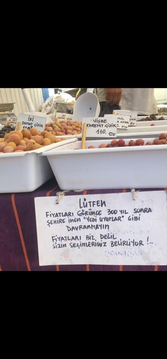 Bodrum Turgutreis 'te bir pazar esnafının tezgaha astığı yazı;

"Fiyatları biz değil, sizin seçimleriniz belirliyor❗..."

Kapadokya Balon #ZamGeldi
Sedat Peker İstifa
#sigara Kıyamet Affet Türkiye