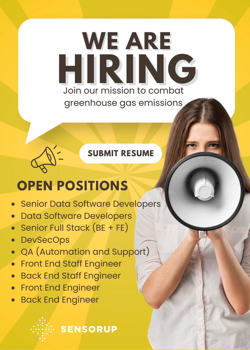 SensorUp is growing, and we're seeking talented individuals to join our dynamic team. We're at the forefront of emissions management software, impacting the oil and gas industry. Contact us if you're passionate about SaaS software and sustainability! hubs.ly/Q01-7MGy0 #jobs