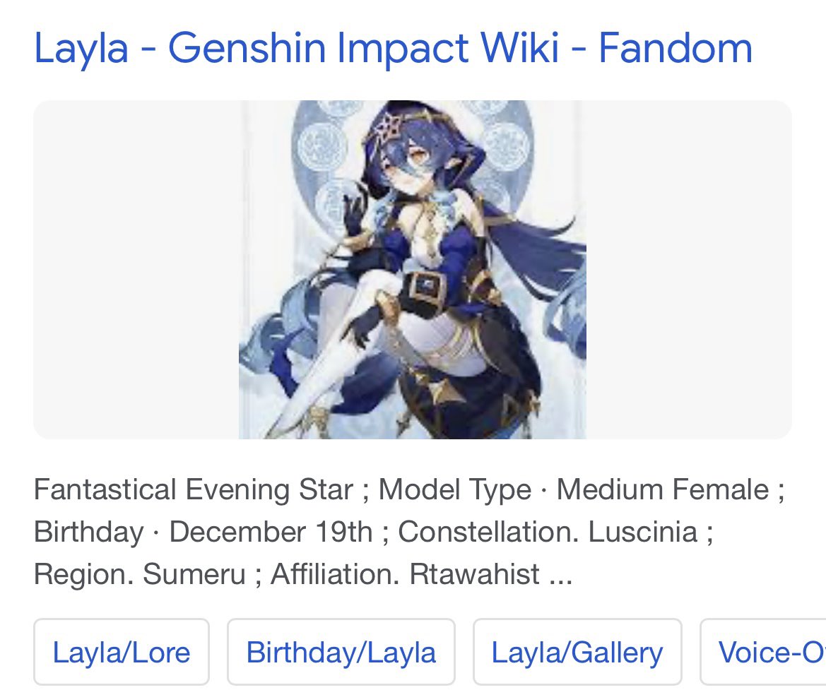 Layla, Genshin Impact Wiki