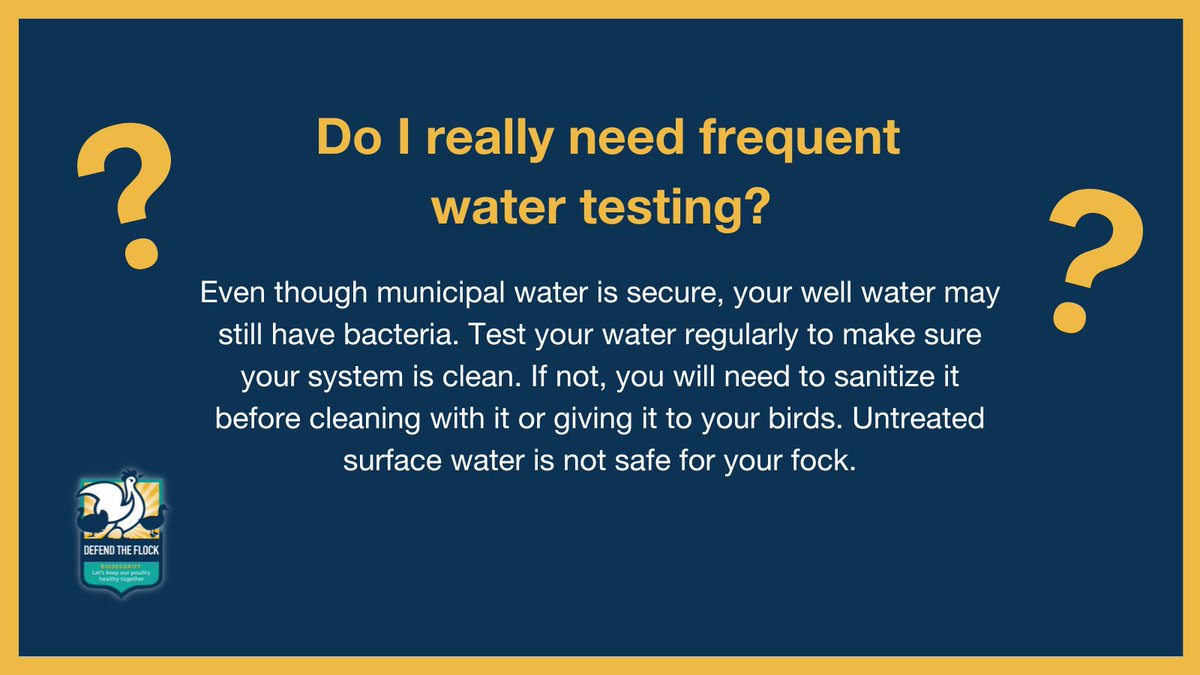 Defend_theFlock's tweet photo. To learn more, download our Checklist for Maintaining a Safe Water Supply: https://t.co/PeFAn3kWQq 

#DefendtheFlock https://t.co/B2mitlXcs2