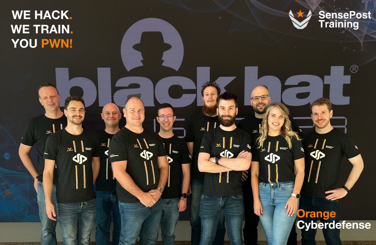 The moment before it all starts!💥
The <a href="/sensepost/">Orange Cyberdefense's SensePost Team</a> training team ready to go <a href="/BlackHatEvents/">Black Hat</a> !🚀

We Hack. 
We Train. 
You PWN! 

#BHUSA2023 #BlackHat #LasVegas #SensePostTraining #orangecyberdefense