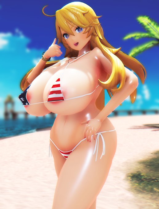 アイオワさんもうちょっと水着面積減らしてみた 