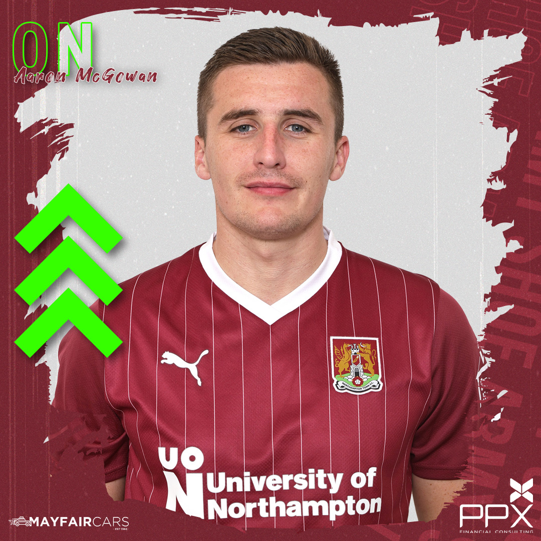ntfc's tweet photo. 72' Sam Hoskins is replaced by Aaron McGowan in the Cobblers' second change. 🔁

Substitution in association with @PPXCLtd 

👞 #NTFC 0⃣ - 0⃣ #SFC 🔴 https://t.co/89qnJ5Imrm