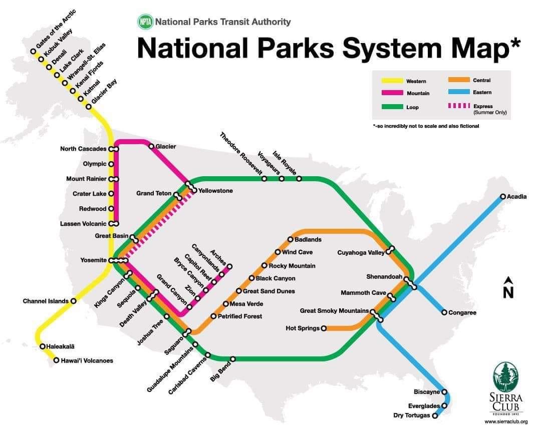 flyawaycouple's tweet photo. A really nice map of all the National Parks in the U.S. https://t.co/y1EqHd6q1z