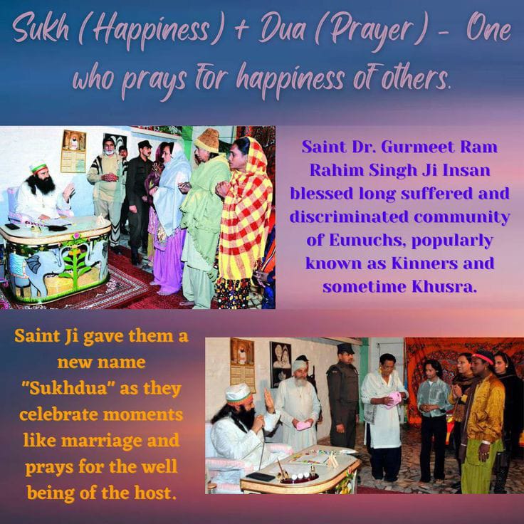 SimranInsa97261's tweet photo. A society that prays for the good of all, but people do not consider it good, it is called by the name of eunuch in the society. Saint MSG gave them the status of third gender and named them #SukhduaSamaj https://t.co/aS2DrJ14BI