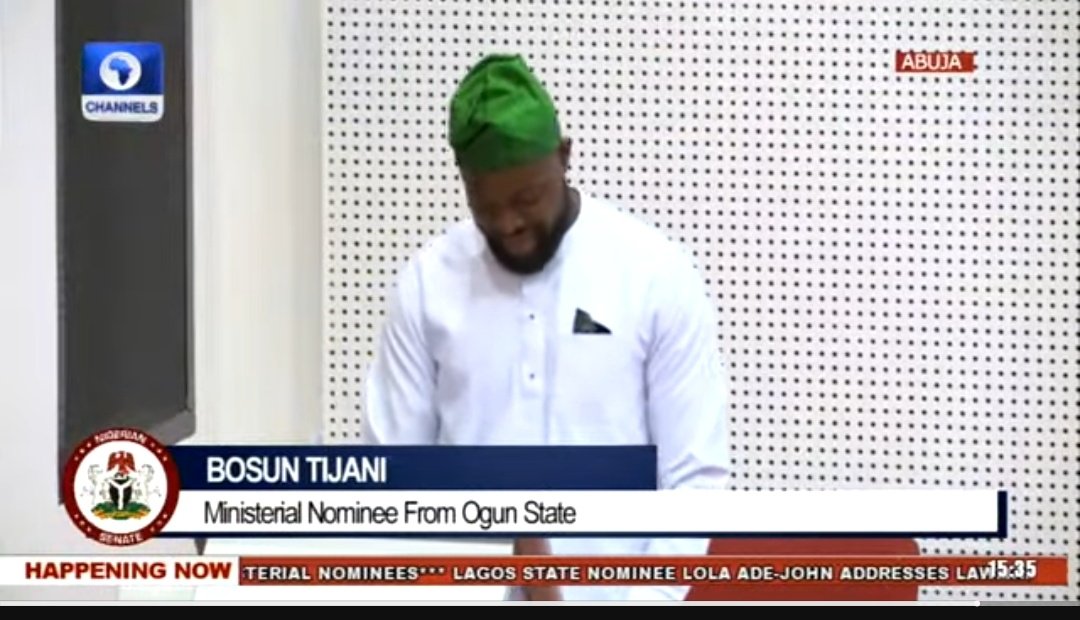Does that means it pays to be unpatriotic in order to be favoured with the sweat of those who are patriotic? All the preachings and pleadings in the Senate wouldn't have been possible today if all of us have behaved the way Bosun Tijani did. 😭😭😭