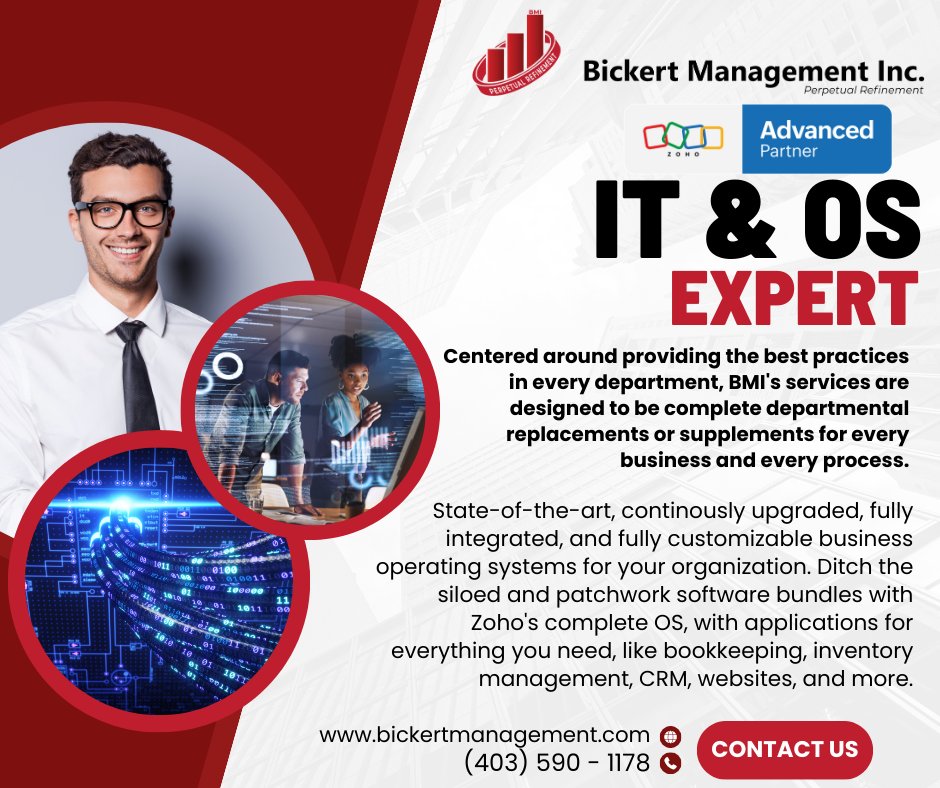 BickertMgmtInc's tweet image. Do you need some help with your organization&apos;s operating system? Do you need assistance in Zoho? Our Experts are ready to help! Learn more about us by visiting: zurl.co/Gz22
#BMI #ZohoAdvancedPartner #IT #businesservices #growingyourbusiness #OS  #Zoho