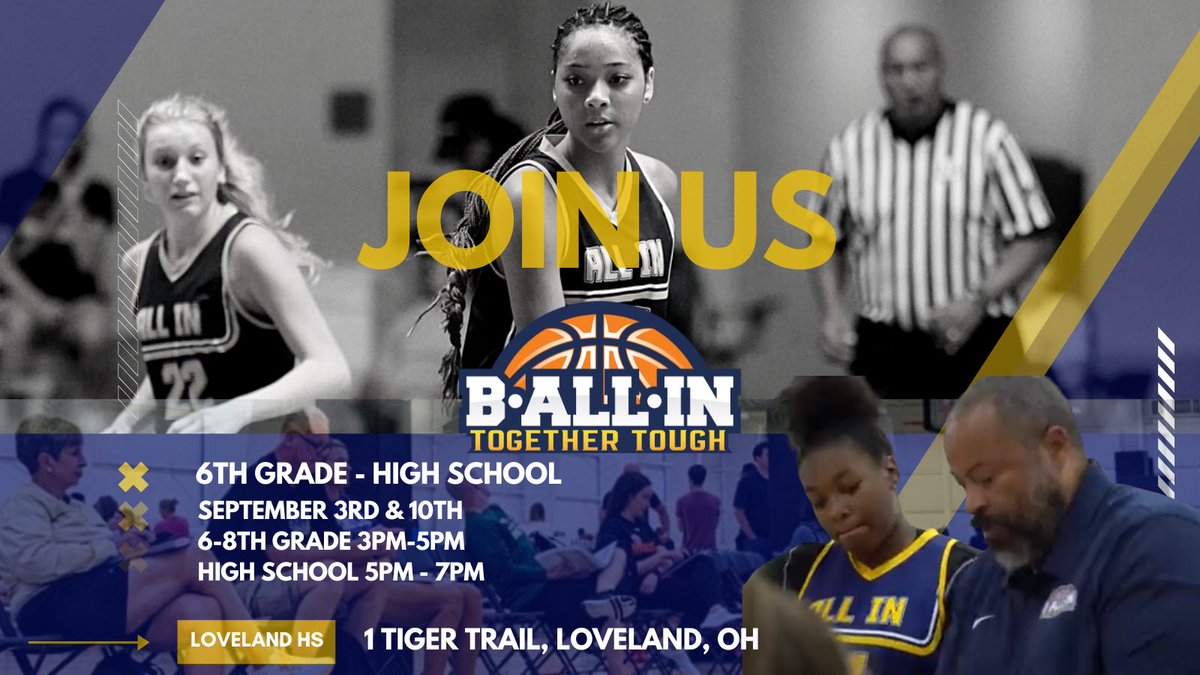 Since we just got off the📱with another D1 coach talking ALL IN hoops figured we’d post a reminder for players ready to B ALL IN
🏀 Find Your Fit NAIA - D1 
📱 Send Us A DM &amp; Register
💻 allnhoops.org/register
🗓️ September 3rd &amp; 10th
📍 Loveland HS