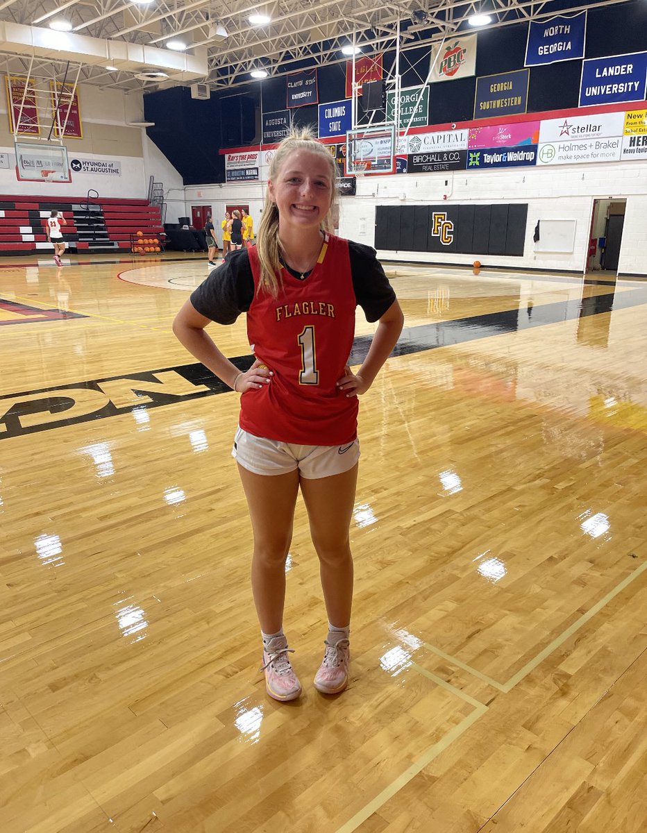 maddiestout2026's tweet photo. Thank you @smith_maurice and @CoachSydRoberts for an amazing elite camp experience @Flagler_WBB. And a special thanks to @LaneyNoreika for showing me around!  What a gorgeous campus! @ELCOAthletics @Motion2026 https://t.co/trFJE79sTh