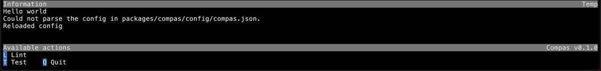 dirkdev98's tweet image. The basics of Compas config loading are done. It automatically creates a config file in the project root if no config is found. Also aiming to support monorepos from the start, so referencing projects is supported as well!