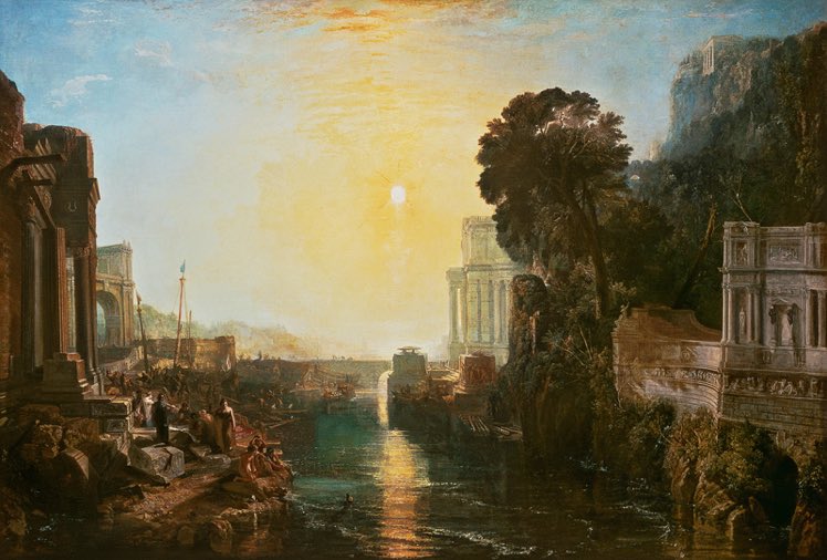 Alessandro #Baricco /1958
'L'obscurité suspend tout. Il n'y a rien qui puisse, dans l'obscurité, devenir vrai.' 
Didon faisant construire #Carthage ou l'Ascension de l'Empire carthaginois - #WilliamTurner #peinture