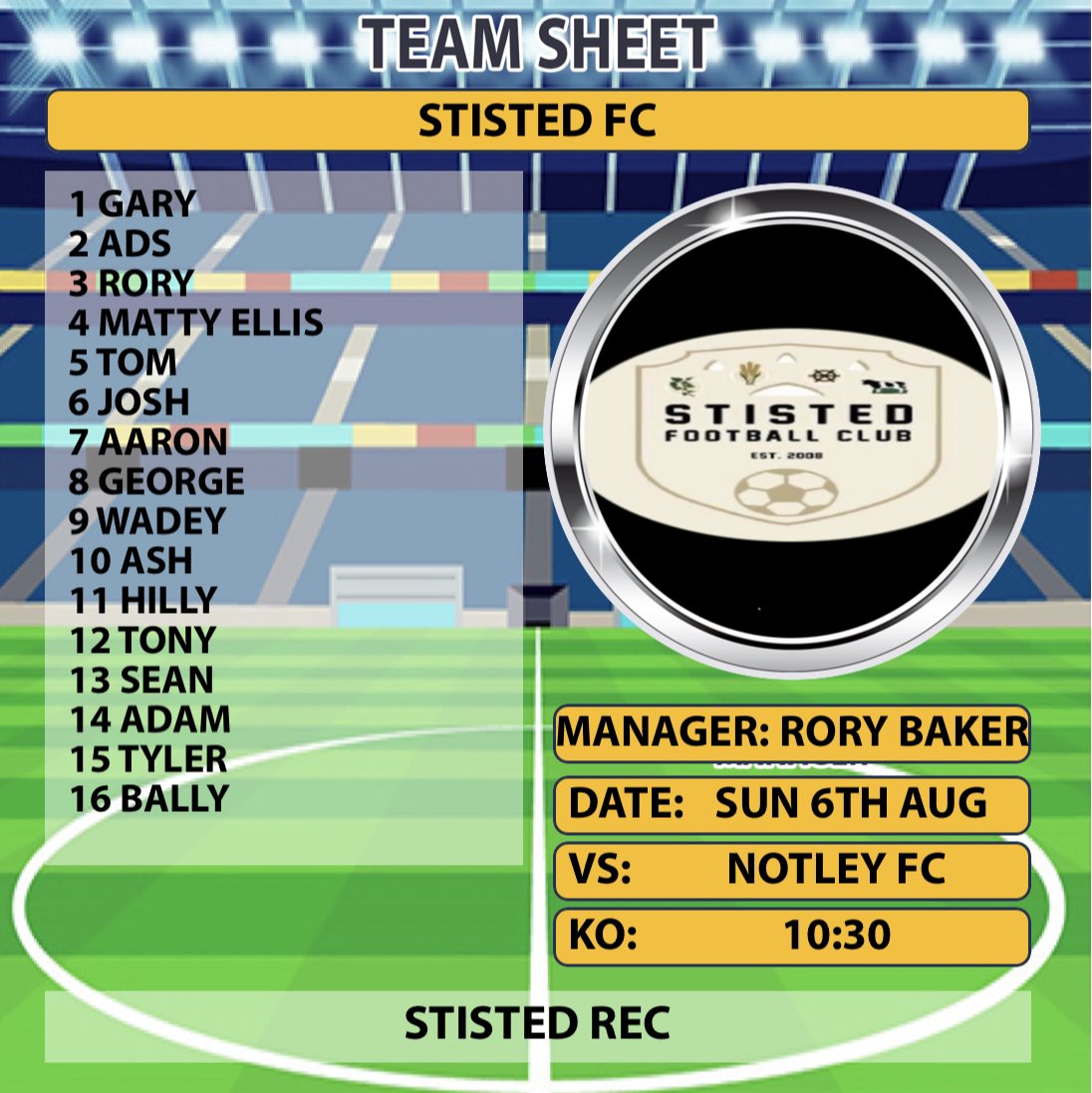 We name a strong squad for our first game!