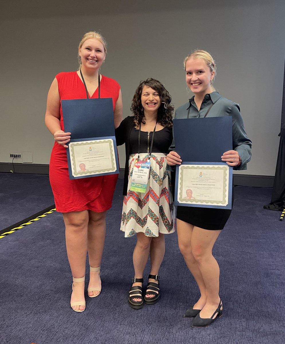 Congratulations to the Division 1 student poster awardees at #APA2023!
