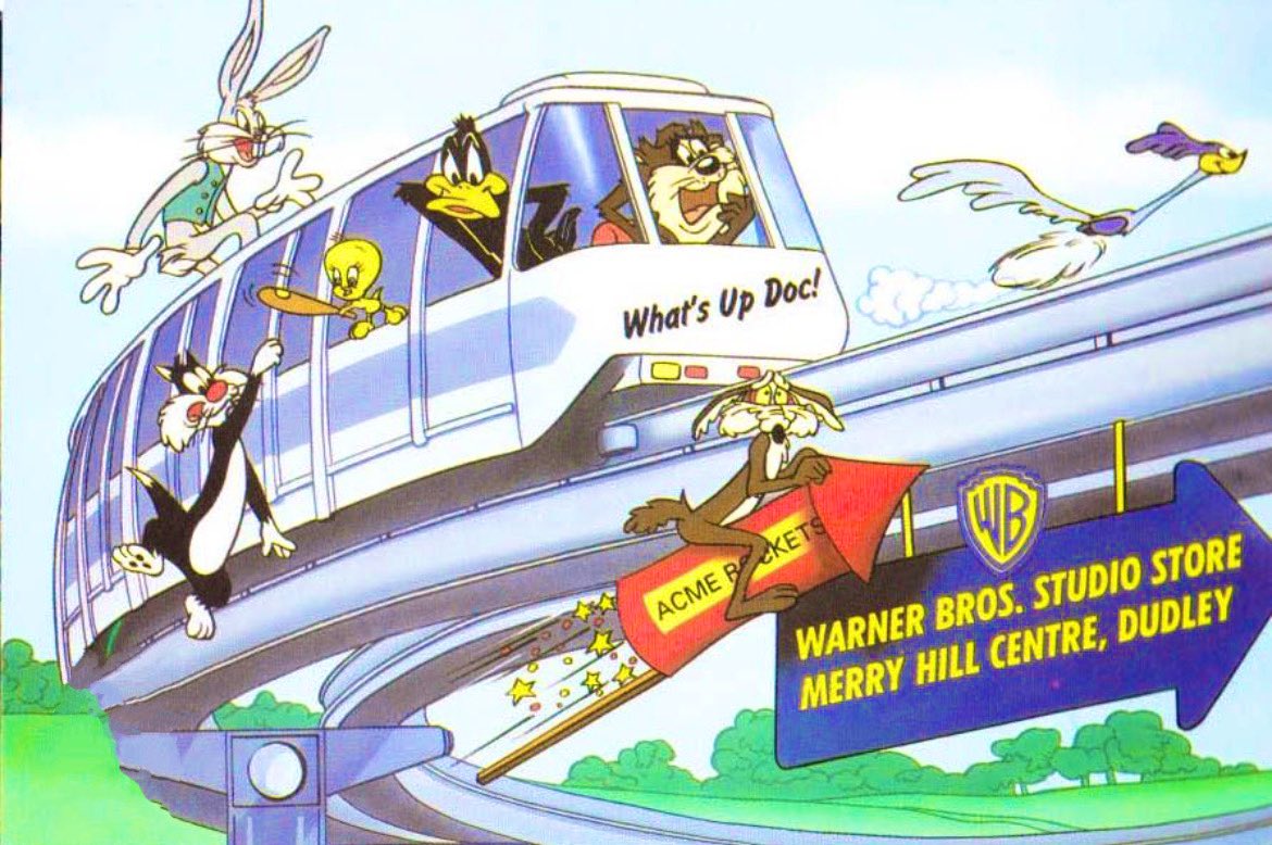 Merry Hill. Mid 90s. This <a href="/wbd/">Warner Bros. Discovery</a> store with it’s <a href="/LooneyTunes/">Looney Tunes</a> and Space Jam blew this little kids mind. Same brain blown today being part of <a href="/tntsports/">TNT Sports</a> first live football ⚽️🎥📺 A treat to roll into the <a href="/TheVanaramaNL/">#killrecky</a> team <a href="/Becky_Ives_/">Becky Ives</a> <a href="/adamsummerton/">Adam Summerton</a> <a href="/adamsummerton/">Adam Summerton</a> <a href="/DannyJamieson/">Danny Jamieson</a>