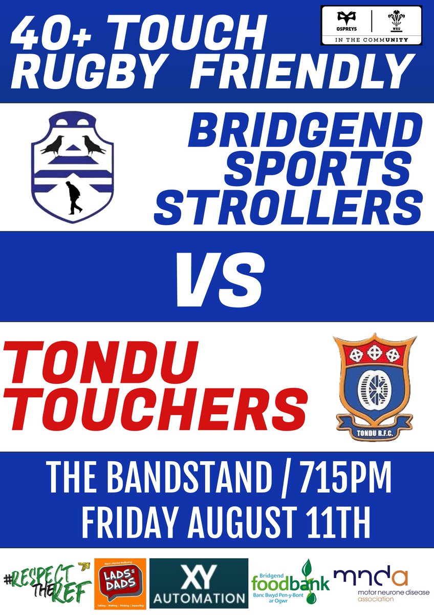 Looking forward to hosting @WaterWheelers Touchers in their first Match on Friday Night at The Bandstand.

🔵⚪️

#cots #cotss #localderby