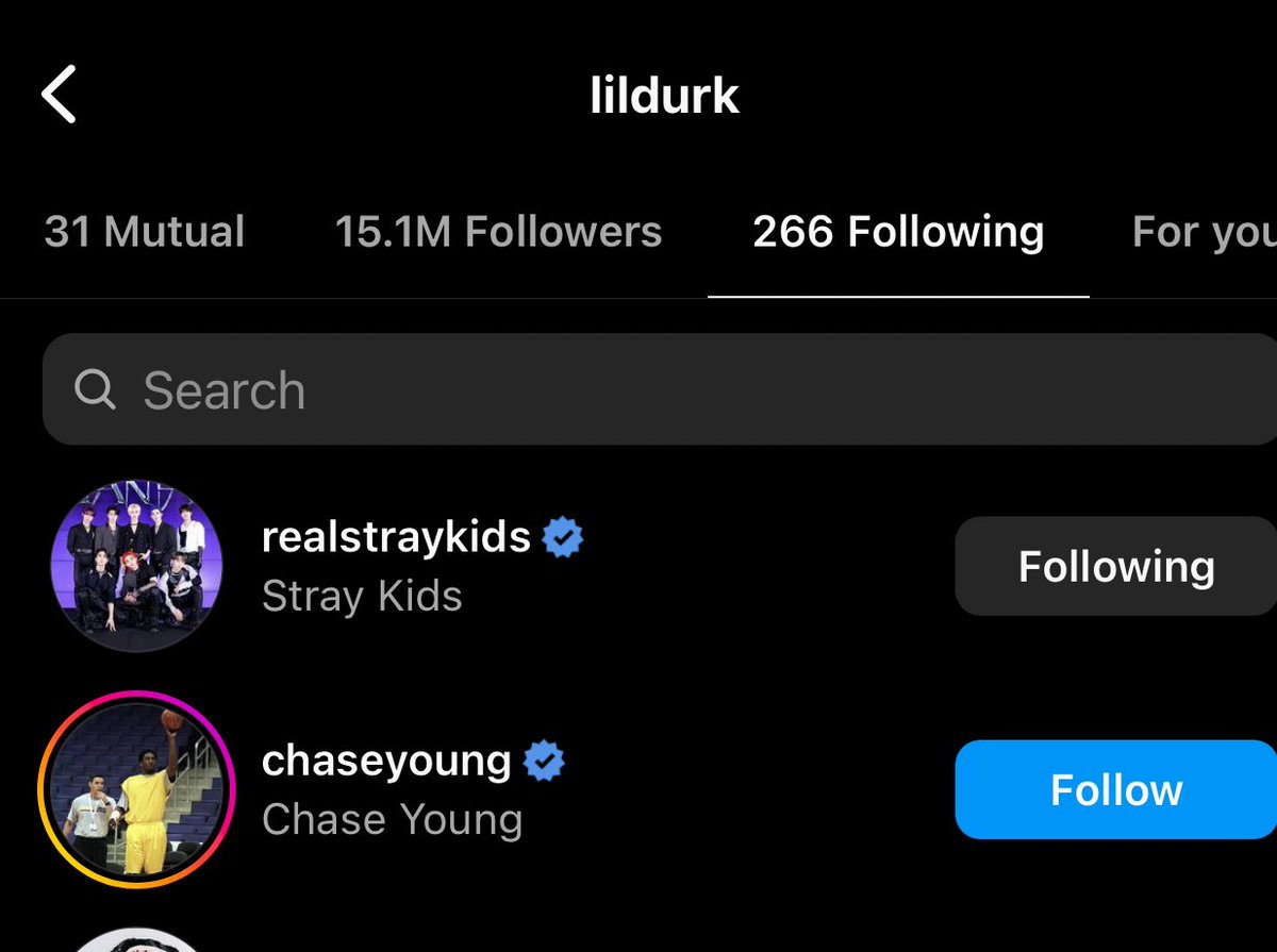 jadasokpopp's tweet photo. lil durk now follows stray kids 😭😭😭😭 https://t.co/blUvw8HDt5