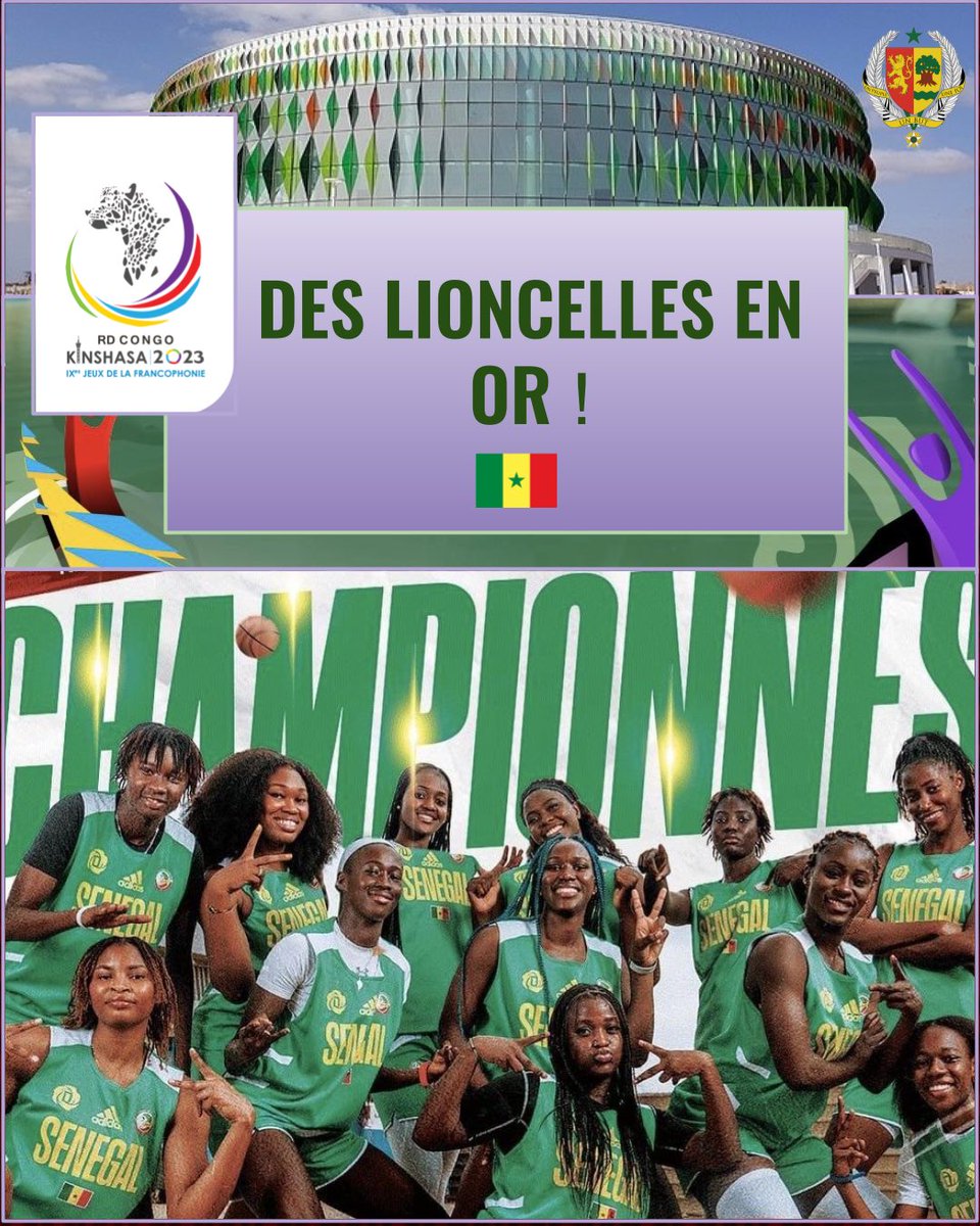 Félicitations aux Lioncelles du basket qui viennent de remporter avec brio la finale des IXes #JeuxDeLaFrancophonie.

Une bonne performance réalisée par une équipe composée de jeunes joueuses talentueuses et combatives.
Une belle reconnaissance à la formation du basket dans le