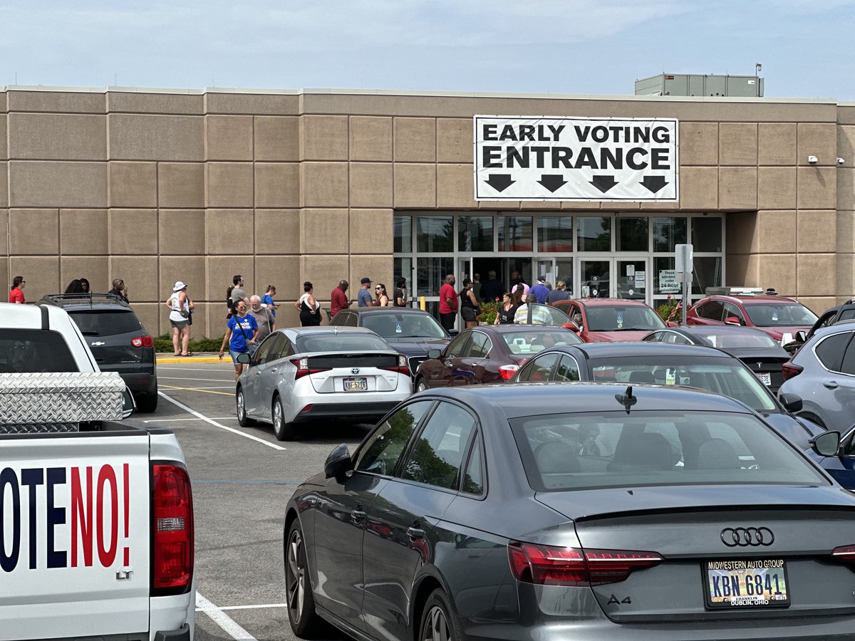 Another good sign for democracy. Long lines at the Franklin County early vote center. Let’s run up the score - then run it up again in November when we put repro rights in the Ohio Constitution