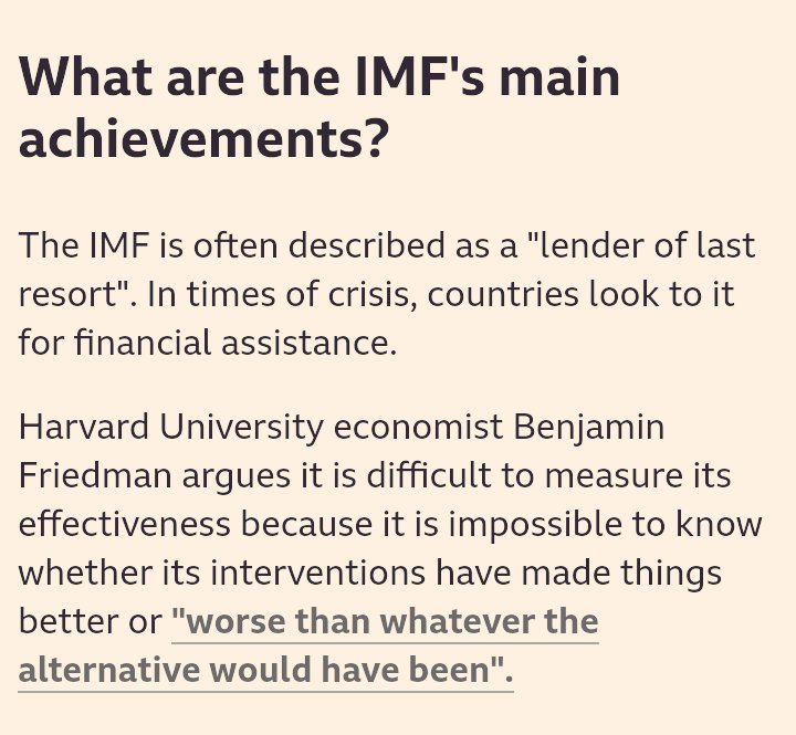 What are the IMF's main achievements?

Benjamin Friedman:

It's difficult to measure.
It's impossible to know.