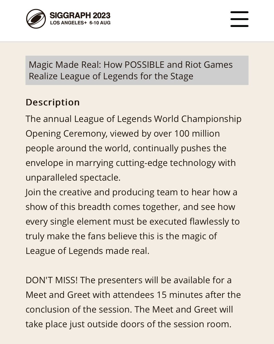 "Magic Made Real" - <a href="/riotgames/">Riot Games</a>  Worlds 2022 Come say hi if you are attending <a href="/siggraph/">ACM SIGGRAPH</a> <a href="/sidefx/">SideFX</a> #SIGGRAPH2023
