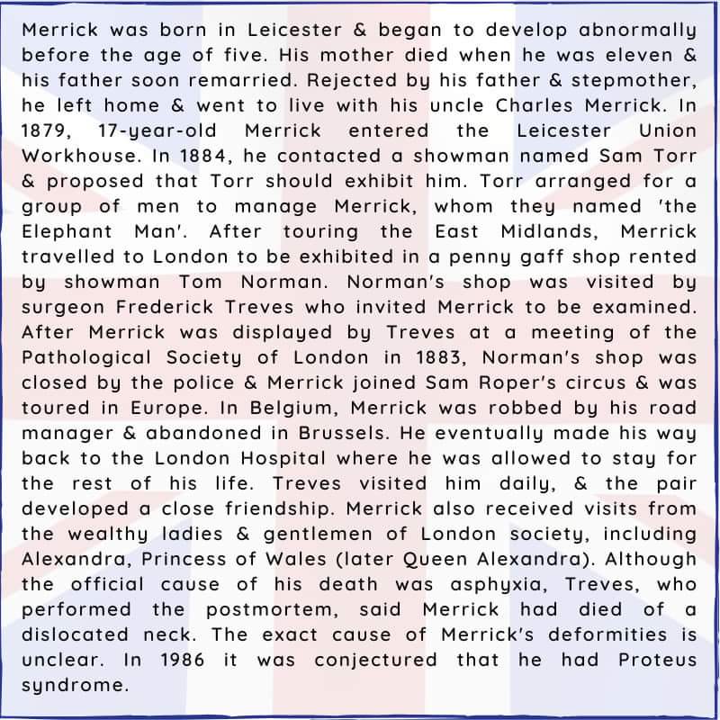 BritishHistorym's tweet photo. #otd 5 August 1862 – Joseph Merrick, English man with severe deformities was born (d. 1890)
#JosephMerrick #Britishhistory #History #onthisdayinhistory #Fredericktreves #QueenAlexandra https://t.co/fgJ3FGl2Gk