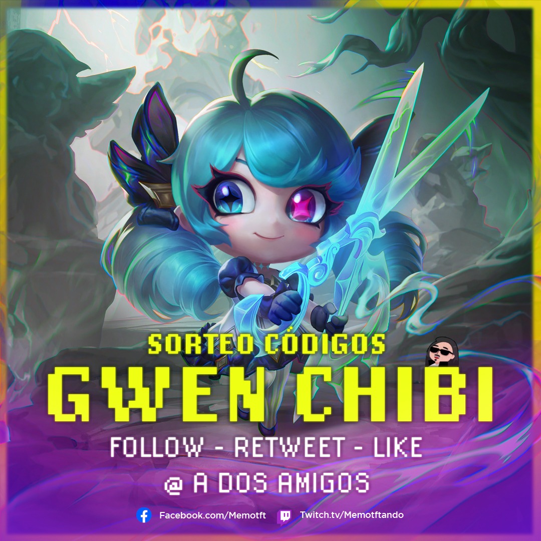 Sortearemos 5 códigos de #Gwen  #TFT quieres ser el ganador?. tendremos un ganador cada tres días, para participar solo tienen que seguir los pasos #LeaguePartner
- compartir la publicación      
- seguirnos en twitter      
- etiquetar dos amigos       
- estar en el stream