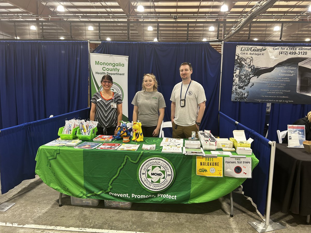 WVMCHD's tweet image. If you’re on your way to the Monongalia County Fair at Mylan Park today, stop by the MCHD booth! We have tons of information, friendly staff and free supplies including naloxone, fentanyl test strips and toothbrushes. See you soon! #WVMCHD #MonCountyFair #PublicHealth