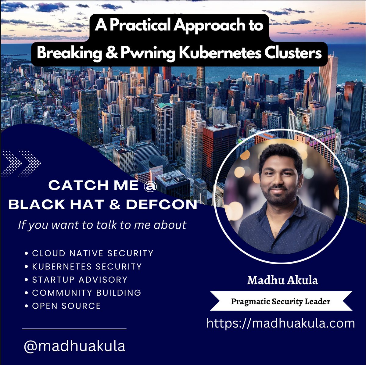 Back again in Vegas!  With my popular "A Practical Approach to Breaking &amp; Pwning #Kubernetes Clusters" training <a href="/BlackHatEvents/">Black Hat</a> <a href="/defcon/">DEF CON</a>. Catch me if you are around and say hi 👋

#BHUSA #DEFCON #Hacking #Security #CloudNative