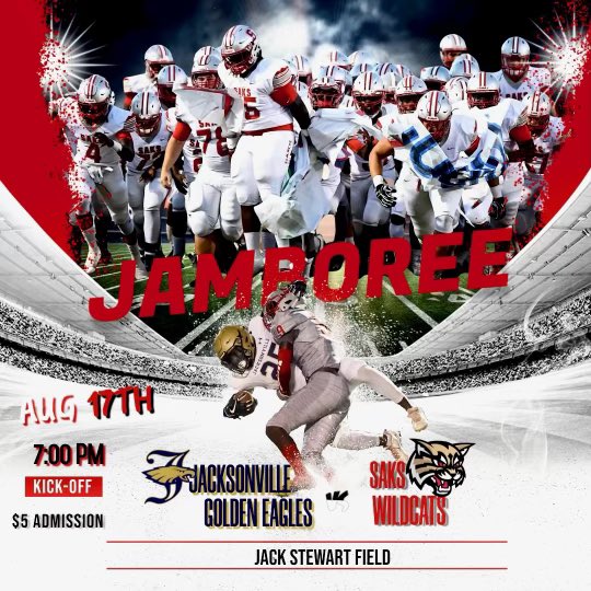 Saks High School Jamboree!  Can’t wait! <a href="/SaksFootball/">Saks Football</a> <a href="/Seth_Taylor_18/">Seth Taylor</a>