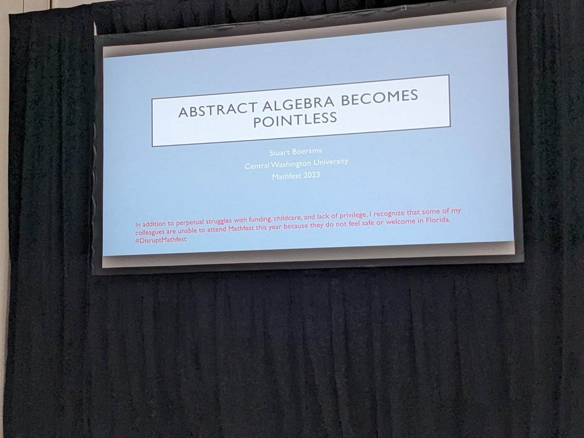 stuartboersma's tweet image. I have not seen too many #DisruptMathfest statements. @maanow  Mine: