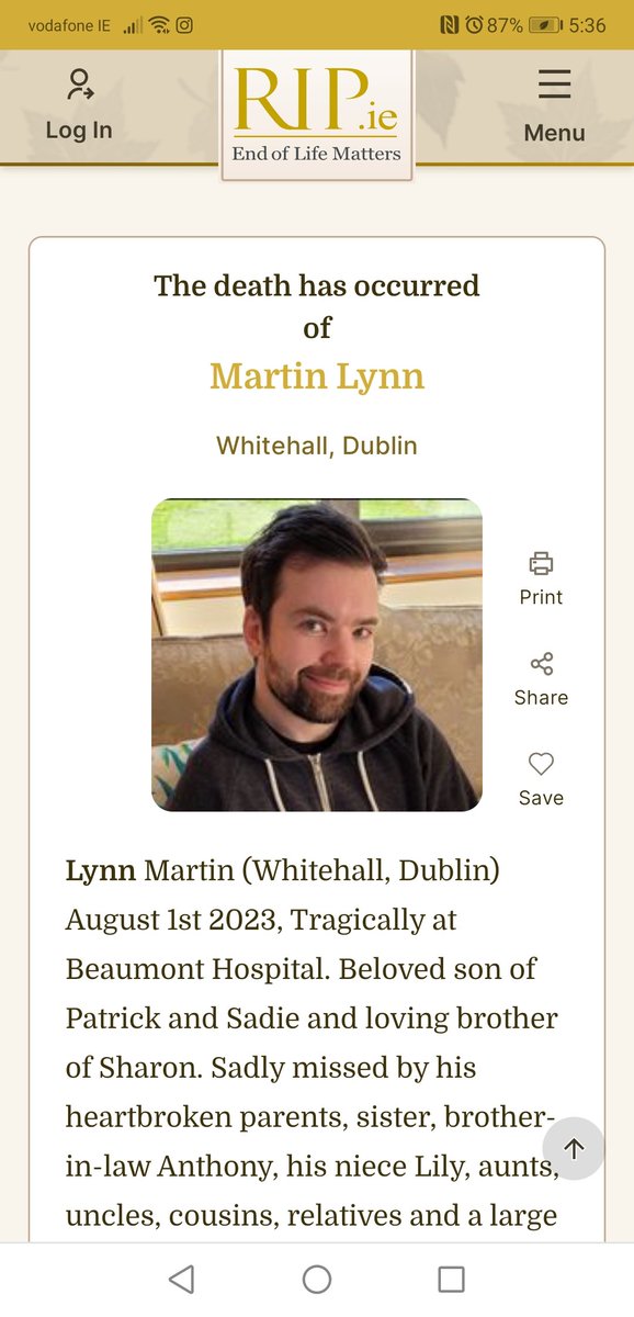 My friend's younger brother was violently attacked in the quiet residential area of #Larkhill outside his family home.
He was 33 yrs old.
This was NOT a 2-sided row.
The coward who chose violence &amp; fled the scene needs to come forward. Our suburbs are not safe. #JusticeForMartin