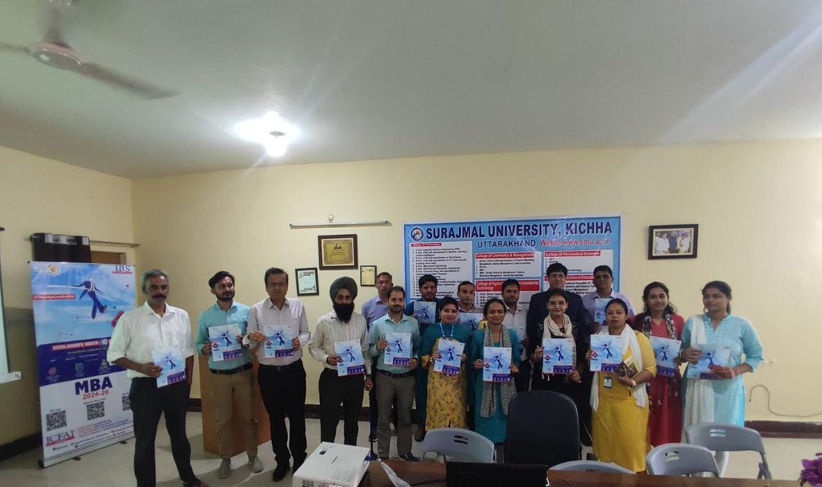The 'Conversation Skill - The Art of Communication' program at Surajmal University on August 4,23, marked IBSAT’23 launch with Dr. Raghvendra Sharma, Dean of IBS Dehradun. Prof. (Dr.) H.S. Dhami, Vice Chancellor of Surajmal University, graced the event, fostering academic growth.