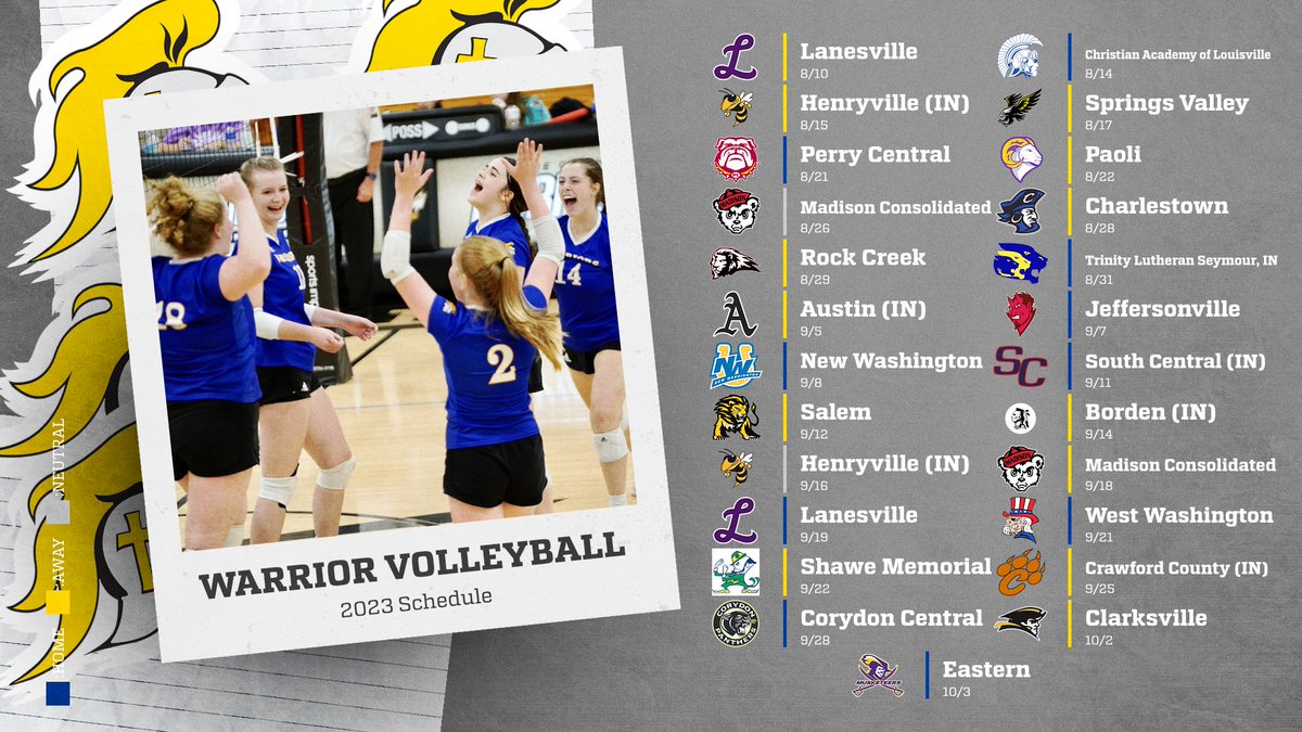 Warrior Nation...our volleyball team starts the season Thursday! Their home opener is next Monday against CAL. Come out and support! #GOWARRIORS *All matches are subject to change.*