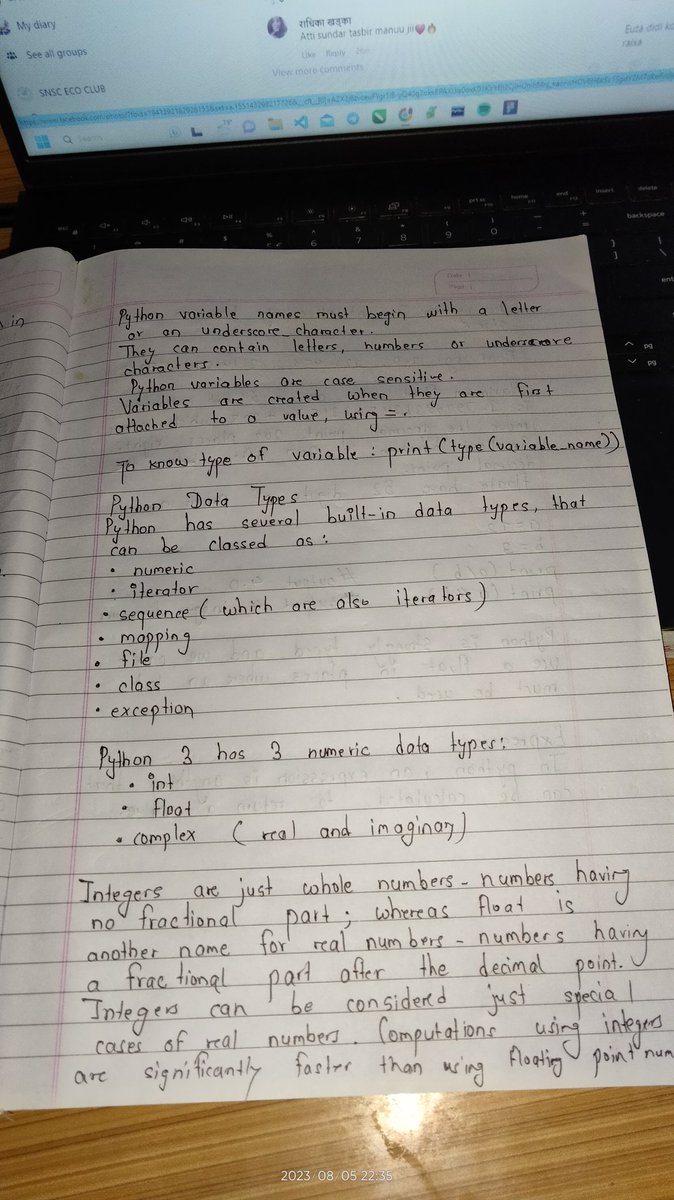 asmitaojha25's tweet photo. Today I learnt about variables, data types of python.
#21daysOfPython
#PyD5
#Learning_growing https://t.co/CwtQwtOopZ