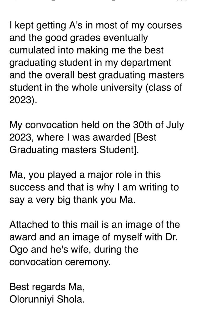 DrOdedina's tweet photo. #SaturdayMotivation Success in #academia is all about how many people you pulled up, advocated for, cleared the path for &amp; championed without expecting anything in return. Great to get this email from one of our outstanding #NextGen in Nigeria, a member of  Dr @ChidiebereOgo lab https://t.co/nT7LSArQB0