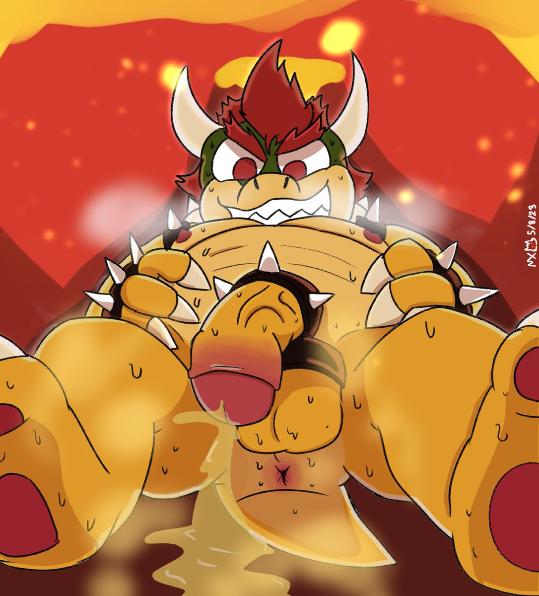 Max_thewolfy's tweet photo. [CW: WS]
It's boozer day and the king needs to cool himself https://t.co/Ak7QPIacck