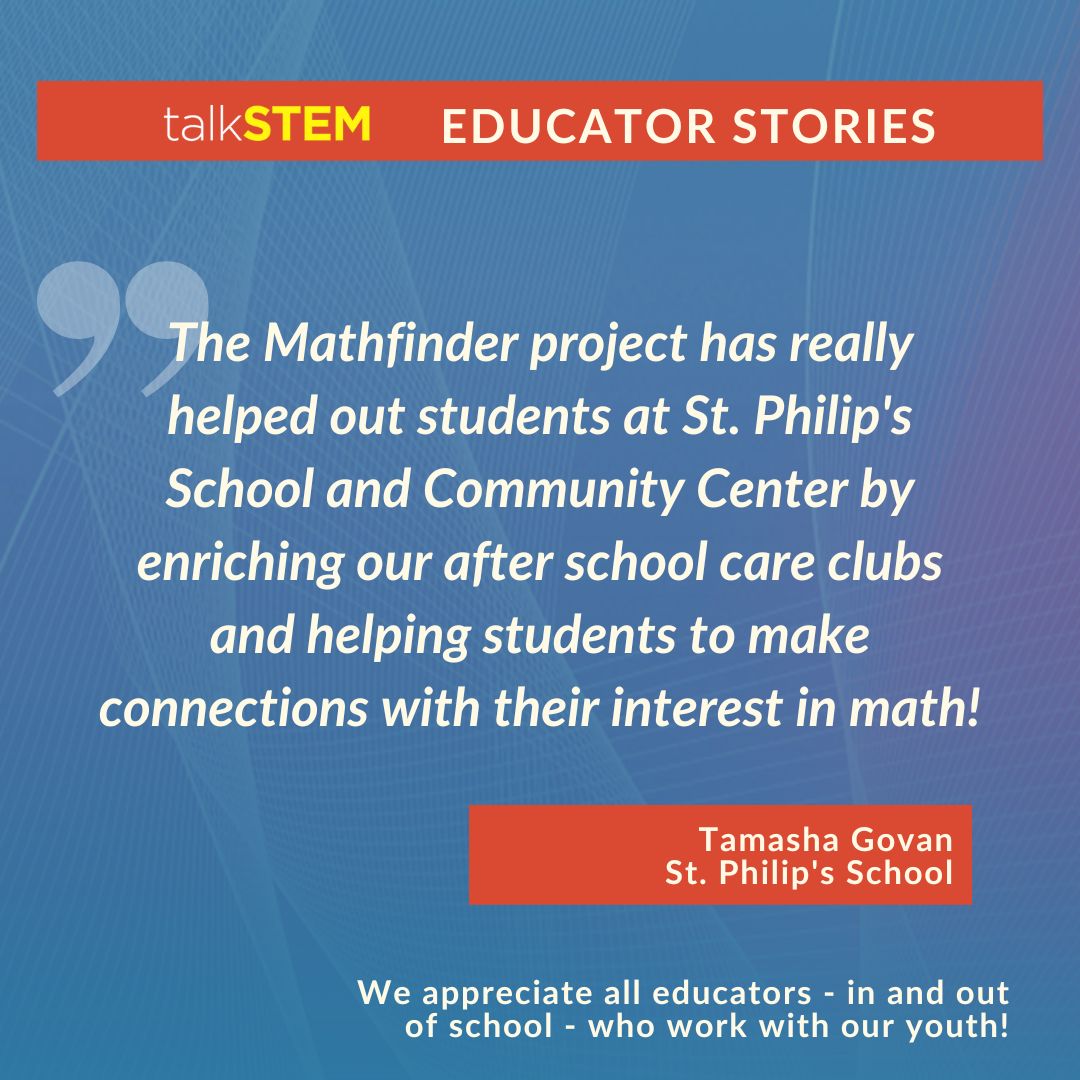 talkingSTEM's tweet photo. Visit https://t.co/CxmpzYw7DA to hear the success stories of the educators who participated in a #MathWalk at their facilities!
#BackToSchool #edchat #Mathfinder https://t.co/2H7K0E2IGG