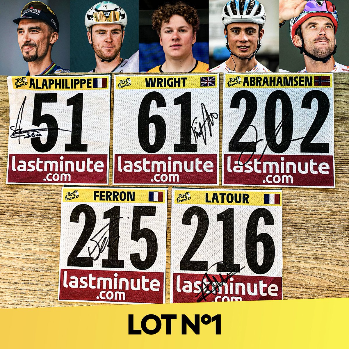 ⭐ LOT N°1 :

🇫🇷 Julian ALAPHILIPPE
🇬🇧 Fred WRIGHT
🇳🇴 Jonas ABRAHAMSEN
🇫🇷 Valentin FERRON
🇫🇷 Pierre LATOUR

➡ Pour tenter de le remporter, RT ce tweet + follow <a href="/francetvsport/">francetvsport</a>