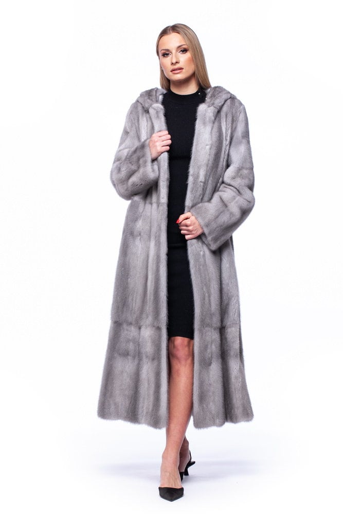 FurForYou's tweet image. Let this stylish hooded sapphire mink fur coat become your go-to cold weather essential when you want to look and feel your most luxurious! Not only is this floor length mink coat warm and comfortable, but also has an effortless