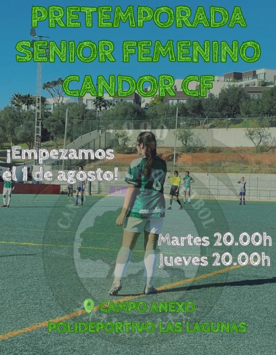 Candor_CF's tweet photo. 📢 Ya ha comenzado la temporada de nuestro primer equipo femenino.
Si tienes más de 16 años y te gusta el fútbol, pásate por el Campo Anexo de la Ciudad Deportiva de Las Lagunas y enrólate en la familia verde.
#CandorCF #femeninosenior #MeQuedoContigo #creandoclub #AupaCandor https://t.co/ozkhgMy029