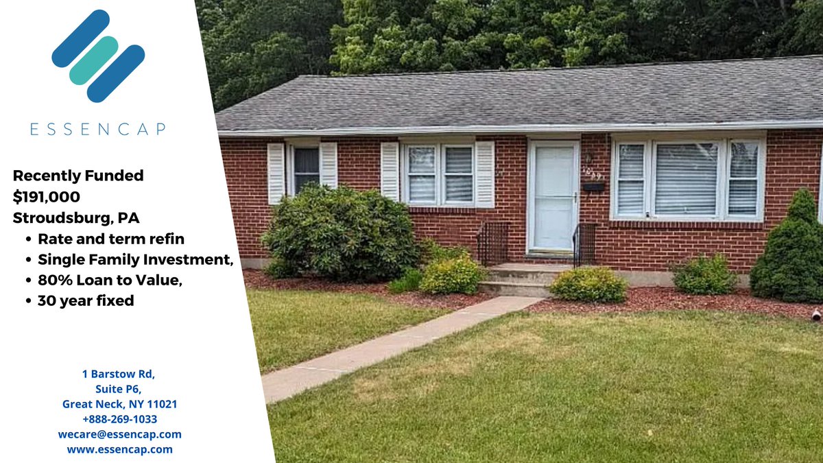 essencap's tweet photo. Loan size: $100,000 to $2 million
Purpose: Purchase, Cash-Out, R/T Refinance
Loan Term: 30-Year Fixed / 30-Year Amortization
Max LTV: Purchase – 80% / Cash-Out – 75%
Min FICO: 620 https://t.co/x346e1U8hB