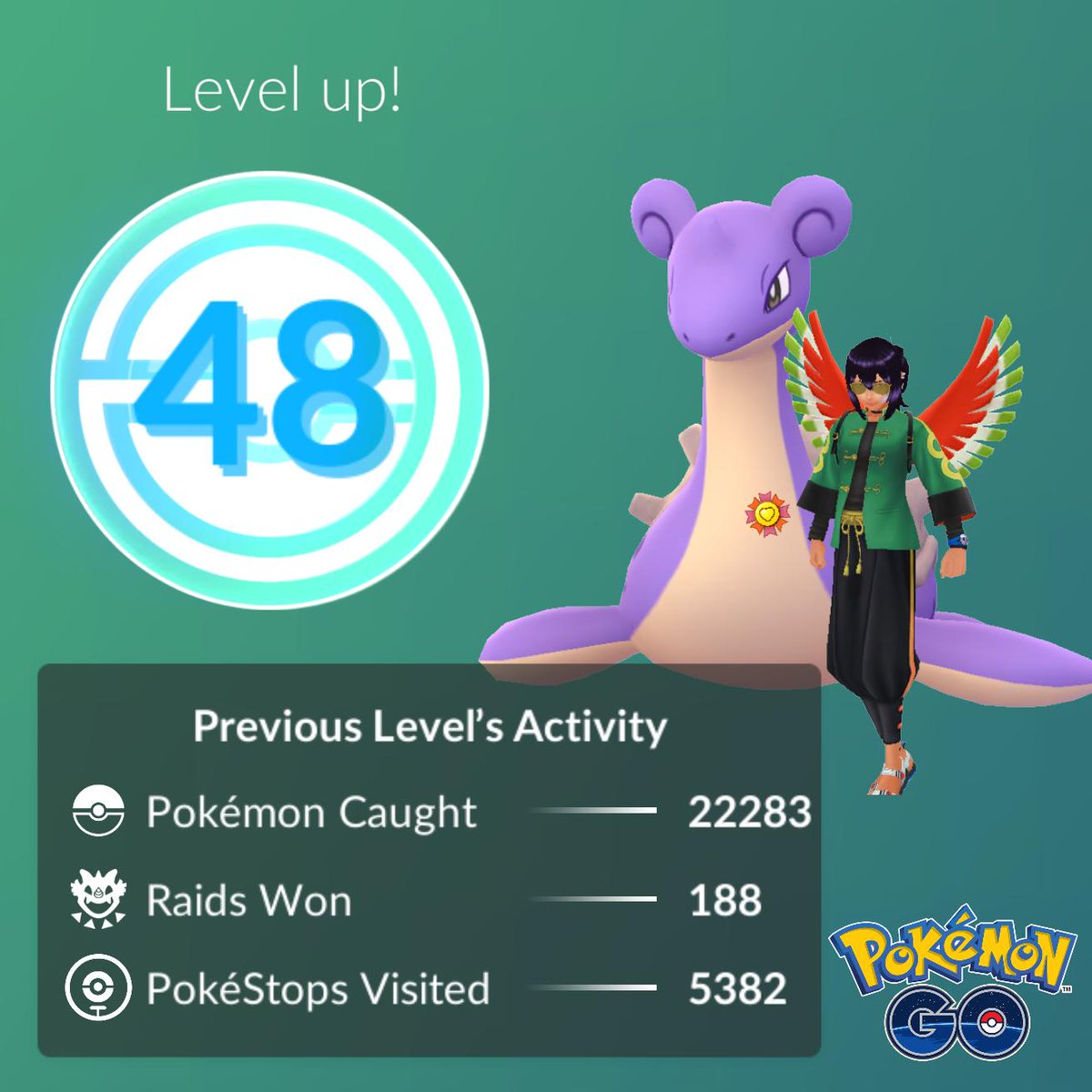 BlackUniGryphon's tweet photo. #Level48 #PokemonGo #TheRoadToLevel50 #MyPokemonGoLife #MyPokemonGoCareer โจ๏ธ
My #ShinyLapras #BuddyPokemon
#GoFest https://t.co/jxgTG7tyAL