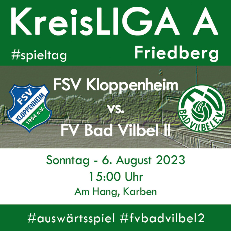 Heute starten unsere Mannschaften in die neue Saison.

Für die neu formierte und junge Mannschaft in der Gruppenliga geht es nach Frankfurt - Anpfiff ist um 15:30 Uhr bei Bosnien FfM.

Bereits um 15:00 Uhr ist die zweite Mannschaft beim FSV Kloppenheim zu Gast.

#FVBV #badvilbel
