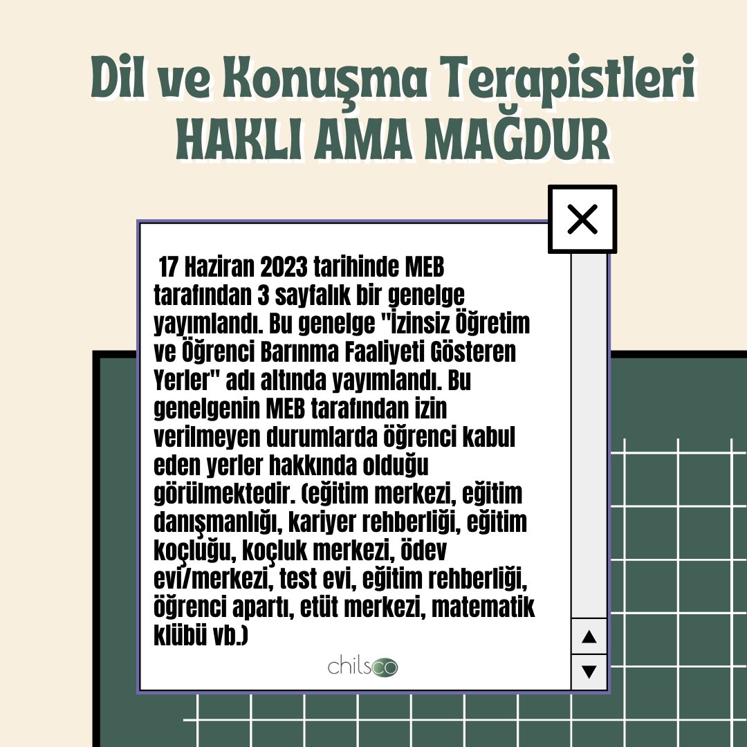 ChilsCo's tweet photo. Dil ve Konuşma Terapistleri Mağdur Ediliyor

#DKTlermagdurediliyor
@tcmeb @saglikbakanligi @drfahrettinkoca @saglikhizmetgm @Yusuf__Tekin
@tcbestepe @iletisim @erolozvar @DernekDkt https://t.co/c8Pb280HH6