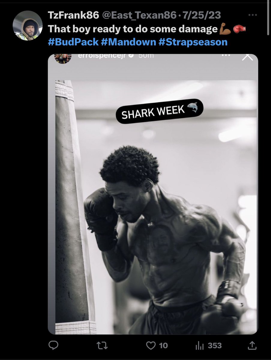 _ThatBoxingFan's tweet photo. Spence doesnβt even make excuses yet his goofy fanbase still does, donβt forget the only one that had damage was Spence #BudPack #Mandown #Strapseason ππππππ https://t.co/QzzaRepJQz