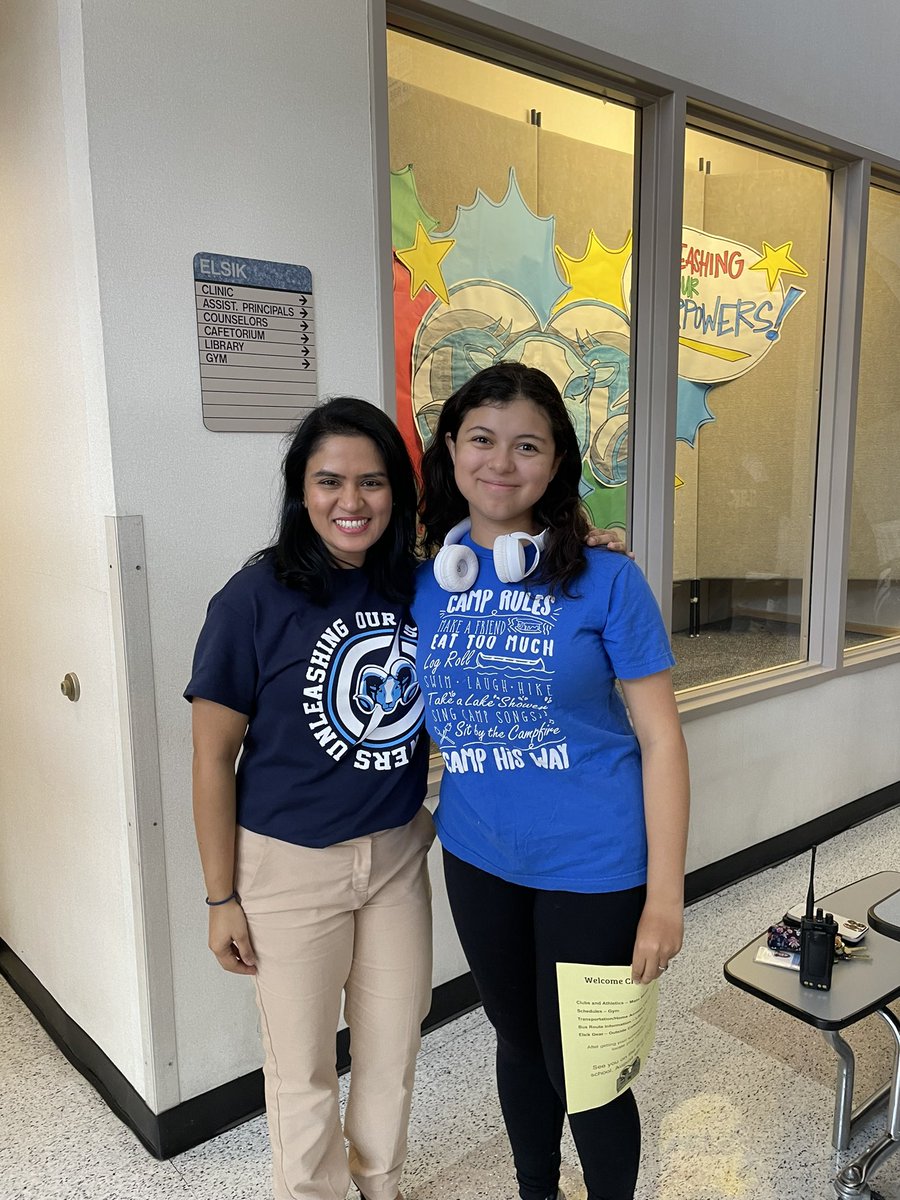 KarinaB15435636's tweet photo. Today was “Baby Ram” Camp aka Fish Camp. Can’t believe my chipmunk, wildcat, eagle is now a ram. She is ready for the 1st day of school. #aliefproud #aliefmade @ElsikNGCRams @Ms__Aleem @AliefISD https://t.co/xpR4UH6YMT